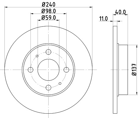 BEHR HELLA SERVICE - 8DD355103151 - Тормозной диск