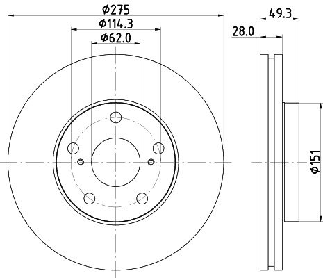 BEHR HELLA SERVICE - 8DD355104931 - Тормозной диск