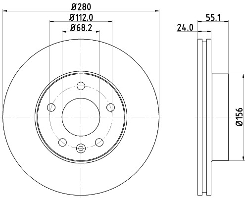 BEHR HELLA SERVICE - 8DD355105591 - Тормозной диск
