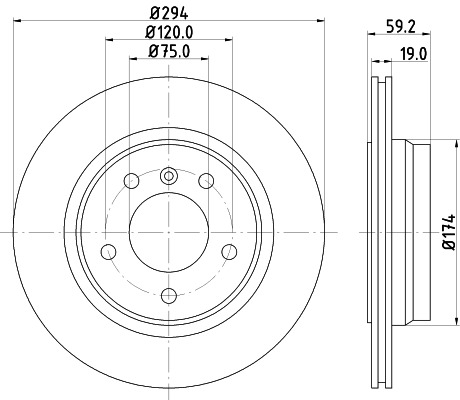 BEHR HELLA SERVICE - 8DD355106571 - Тормозной диск