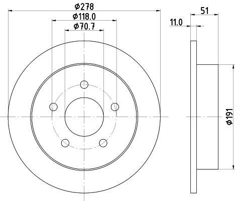 BEHR HELLA SERVICE - 8DD355106961 - Тормозной диск