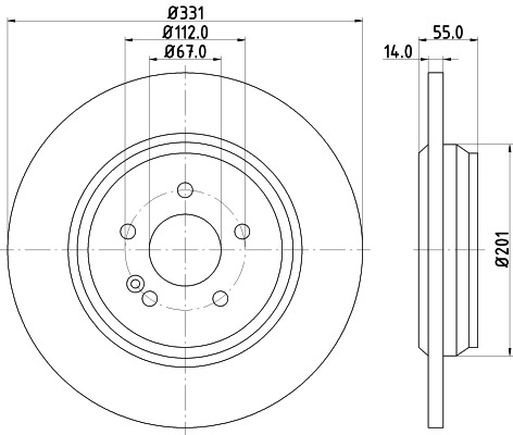 BEHR HELLA SERVICE - 8DD355107241 - Тормозной диск