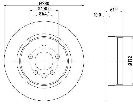 BEHR HELLA SERVICE - 8DD355107261 - Тормозной диск