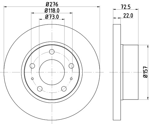 BEHR HELLA SERVICE - 8DD355107401 - Тормозной диск