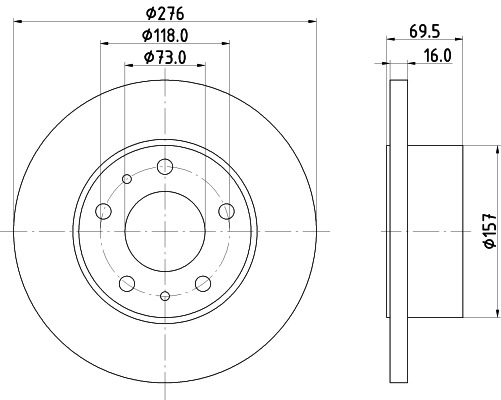 BEHR HELLA SERVICE - 8DD 355 107-411 - Тормозной диск