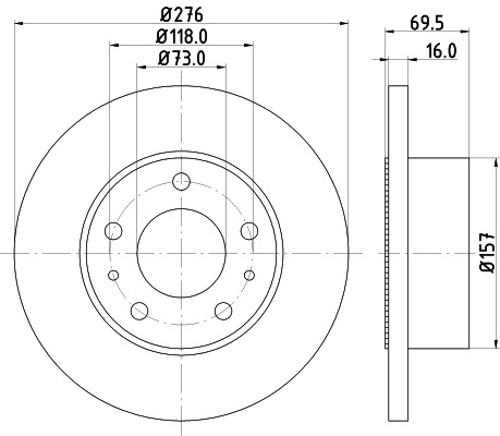 BEHR HELLA SERVICE - 8DD 355 107-421 - Тормозной диск