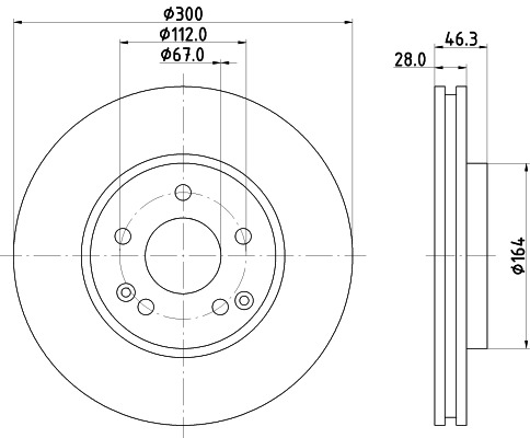 BEHR HELLA SERVICE - 8DD355107501 - Тормозной диск