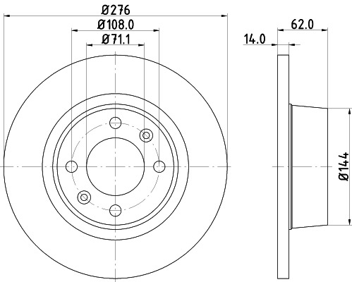 BEHR HELLA SERVICE - 8DD355107851 - Тормозной диск