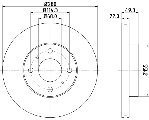 BEHR HELLA SERVICE - 8DD355107991 - Тормозной диск