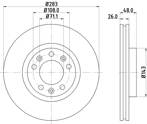 BEHR HELLA SERVICE - 8DD355108411 - Тормозной диск