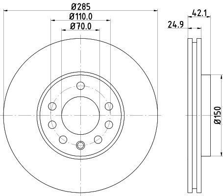 BEHR HELLA SERVICE - 8DD355109241 - Тормозной диск