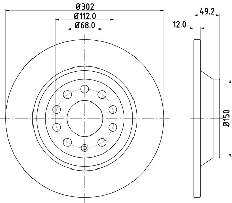 BEHR HELLA SERVICE - 8DD355111181 - Тормозной диск BEHR HELLA SERVICE - 8DD355111181 - Тормозной диск