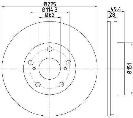 BEHR HELLA SERVICE - 8DD355111611 - Тормозной диск