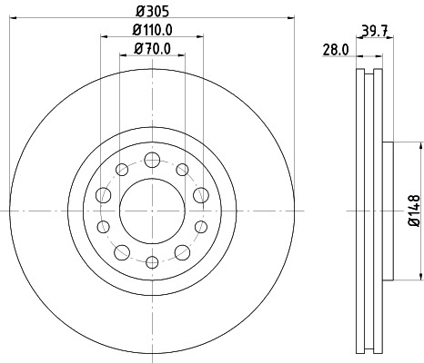 BEHR HELLA SERVICE - 8DD355112511 - Тормозной диск