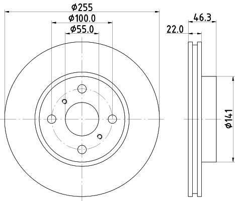 BEHR HELLA SERVICE - 8DD355113581 - Тормозной диск