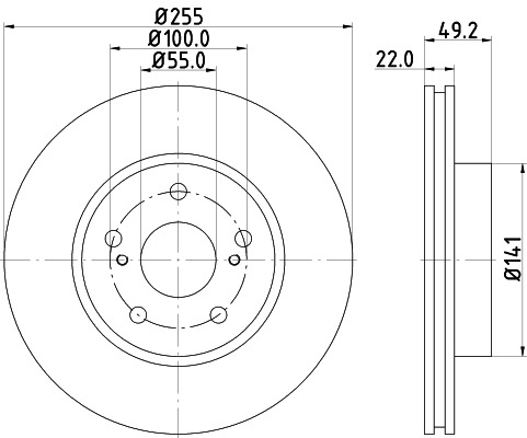 BEHR HELLA SERVICE - 8DD355115691 - Тормозной диск