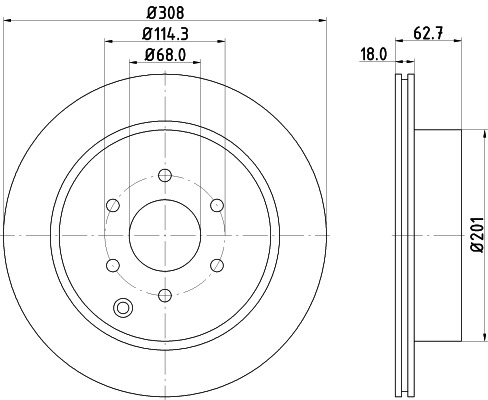 BEHR HELLA SERVICE - 8DD355115851 - Тормозной диск