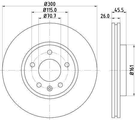 BEHR HELLA SERVICE - 8DD 355 116-591 - Тормозной диск