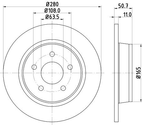 BEHR HELLA SERVICE - 8DD355118211 - Тормозной диск