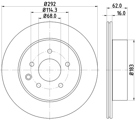 BEHR HELLA SERVICE - 8DD355118711 - Тормозной диск