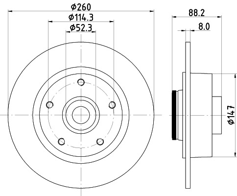 BEHR HELLA SERVICE - 8DD 355 120-081 - Тормозной диск