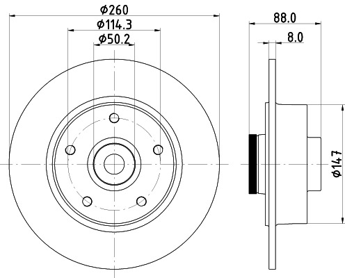 BEHR HELLA SERVICE - 8DD355120101 - Тормозной диск