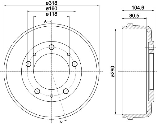 BEHR HELLA SERVICE - 8DT355300451 - Тормозной барабан BEHR HELLA SERVICE - 8DT355300451 - Тормозной барабан