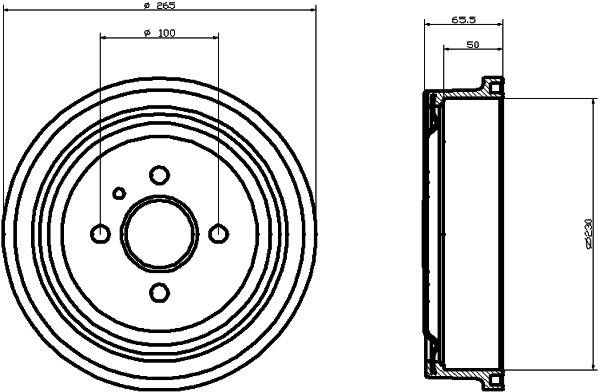 BEHR HELLA SERVICE - 8DT355301201 - Тормозной барабан