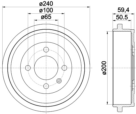 BEHR HELLA SERVICE - 8DT355301571 - Тормозной барабан