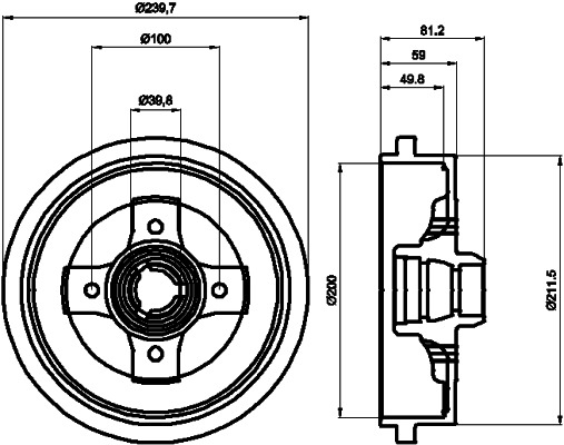 BEHR HELLA SERVICE - 8DT355301701 - Тормозной барабан
