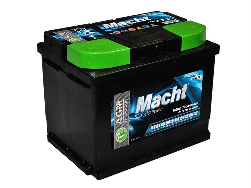 MACHT - 25943 - АКБ AGM 60Ah 680A R+ 242×175×190 L2