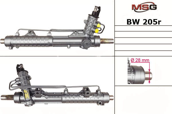 MSG - BW205R - Рейка кермова з г/п (відновлена) BMW 3 (E46) 1.6-3.0D 02.98-12.07