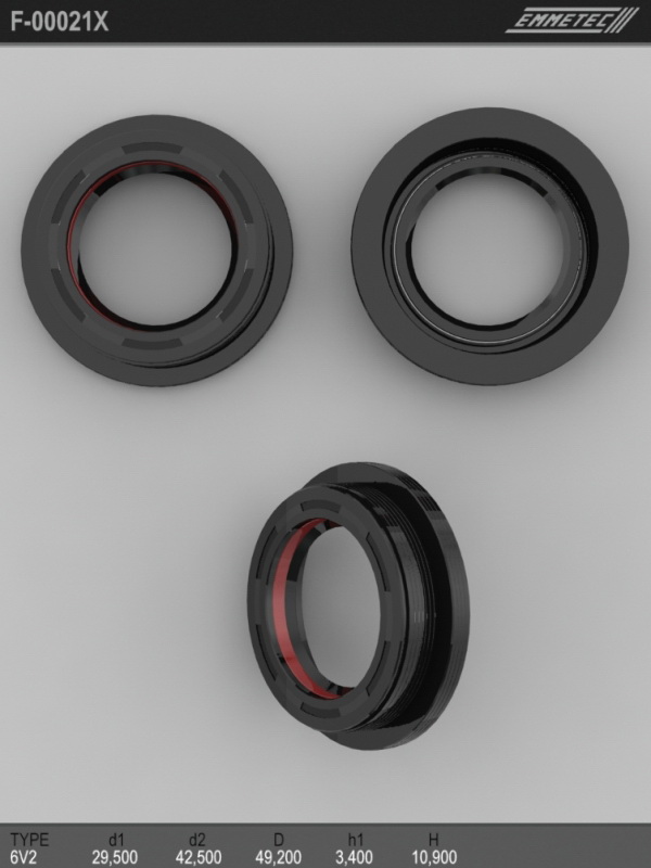 MSG - F-00021X - Сальник 29,50/42,50/49,20*3,40/10,90 тип 6V2