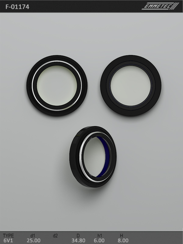 MSG - F-01174 - Сальник 25,00/34,80*6,00/8,00 тип 6V1