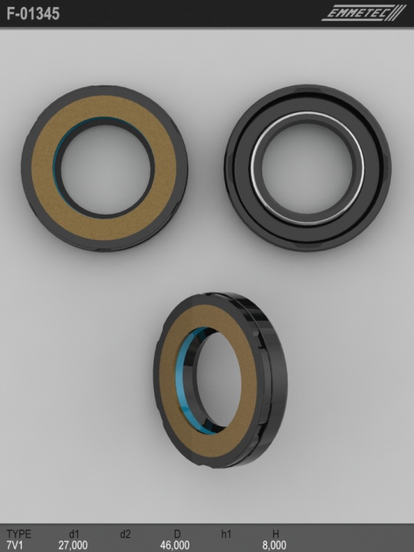 MSG - F-01345 - Сальник 27,00/46,00*8,00 тип 7V1