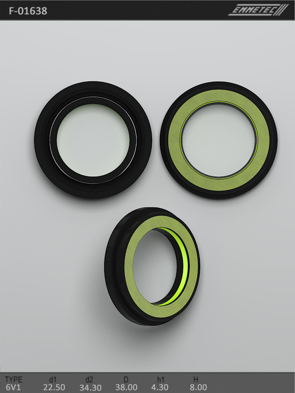 MSG - F-01638 - Сальник 22,50/34,30/38,00*4,30/8,00 тип 6V1