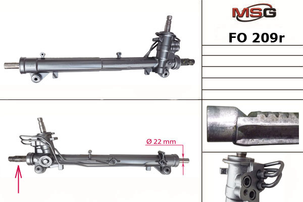 MSG - FO209R - Рейка кермова з г/п (відновлена) FORD FUSION 1.25-1.6D 08.02-12.12