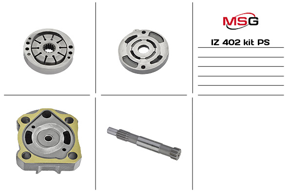 MSG - IZ402KITPS - Комплект ротора,статора,лопаток,верхних и нижних плит(гидравлическая си-ма)ISUZU NQR 75 , BOGDAN A0