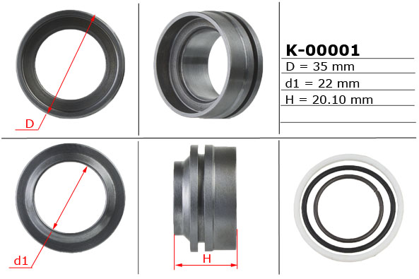 MSG - K-00001 - Поршень штока рулевой рейки с ГУР 22,00/35,00/20,10