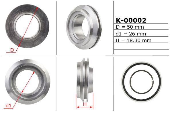 MSG - K-00002 - Поршень штока рулевой рейки с ГУР 26,00/50,00/18,30