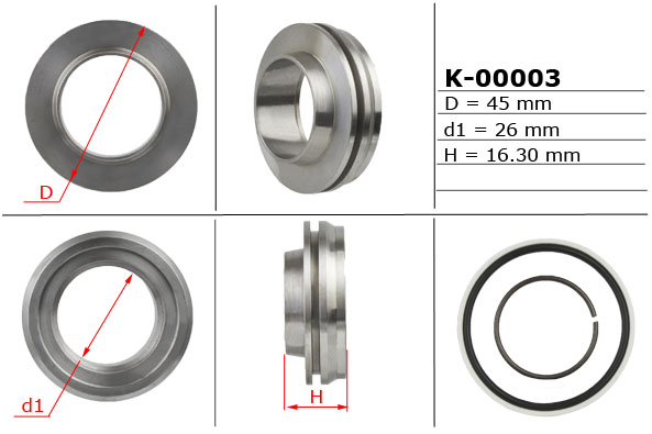 MSG - K-00003 - Поршень штока рулевой рейки с ГУР 26,00/45,00/16,30