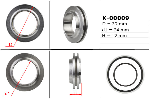 MSG - K-00009 - Поршень штока рулевой рейки с ГУР 24,00/39,00/12,00