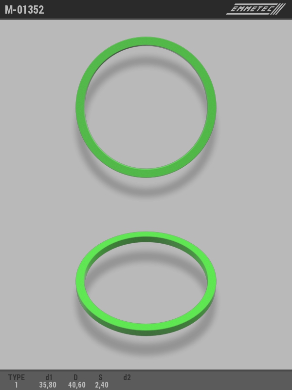MSG - M-01352 - Кольцо тефлоновое O35,8x40,6 S2,4 тип 1
