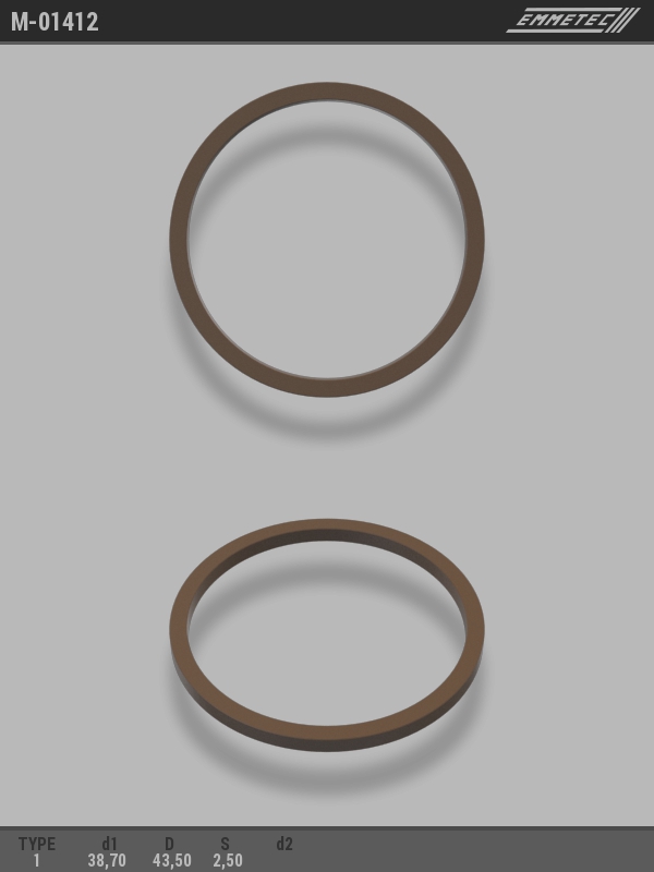 MSG - M-01412 - Кольцо тефлоновое O38,7x43,5 S2,5 тип 1