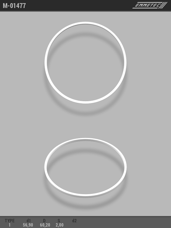MSG - M-01477 - Кольцо тефлоновое O56,9x60,2 S2 тип 1