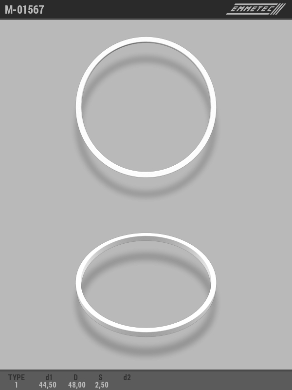 MSG - M-01567 - Кольцо тефлоновое O44,5x48 S2,5 тип 1