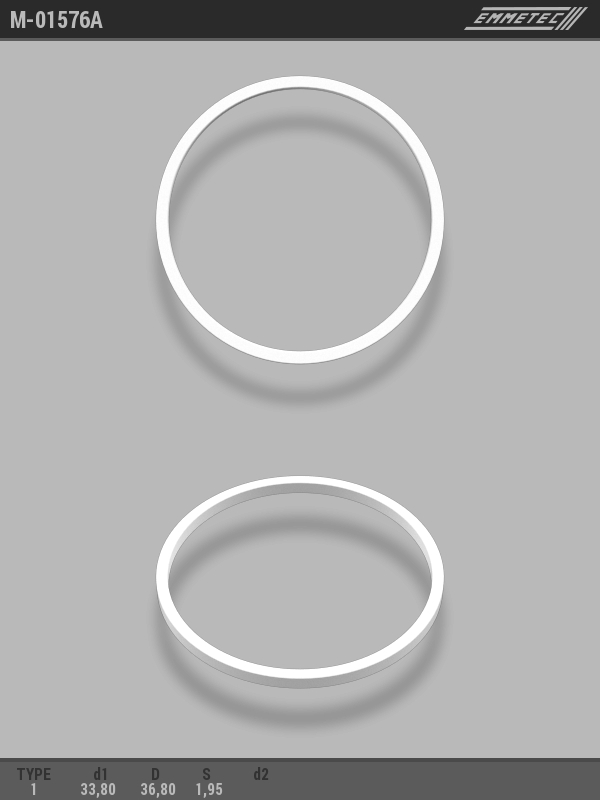 MSG - M-01576A - Кольцо тефлоновое O33,8x36,8 S1,95 тип 1