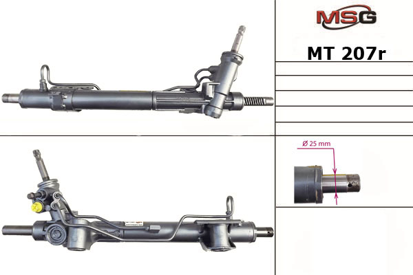 MSG - MT207R - Рулевая рейка с ГУР восстановленная MITSUBISHI Outlander 2007-,MITSUBISHI Lancer 2007-, CITROEN C-Cr MSG - MT207R - Рулевая рейка с ГУР восстановленная MITSUBISHI Outlander 2007-,MITSUBISHI Lancer 2007-, CITROEN C-Cr