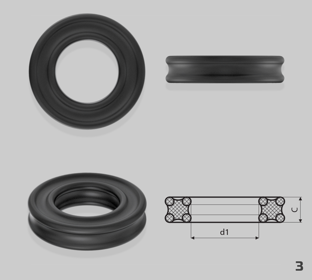 MSG - O-08028 - Кольцо резиновое Х-образного сечения C3,53 d1 32,92 MSG - O-08028 - Кольцо резиновое Х-образного сечения C3,53 d1 32,92