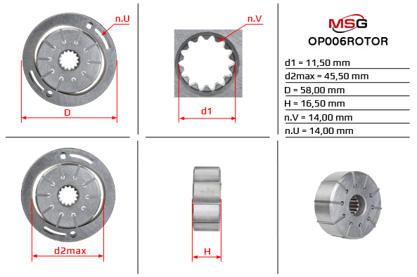 MSG - OP006ROTOR - Ротор, статор и пластины насоса ГУР ALFA ROMEO,CITROEN,DACIA,FIAT,LANCIA,NISSAN,OPEL,PEUGEOT,RENAUL MSG - OP006ROTOR - Ротор, статор и пластины насоса ГУР ALFA ROMEO,CITROEN,DACIA,FIAT,LANCIA,NISSAN,OPEL,PEUGEOT,RENAUL